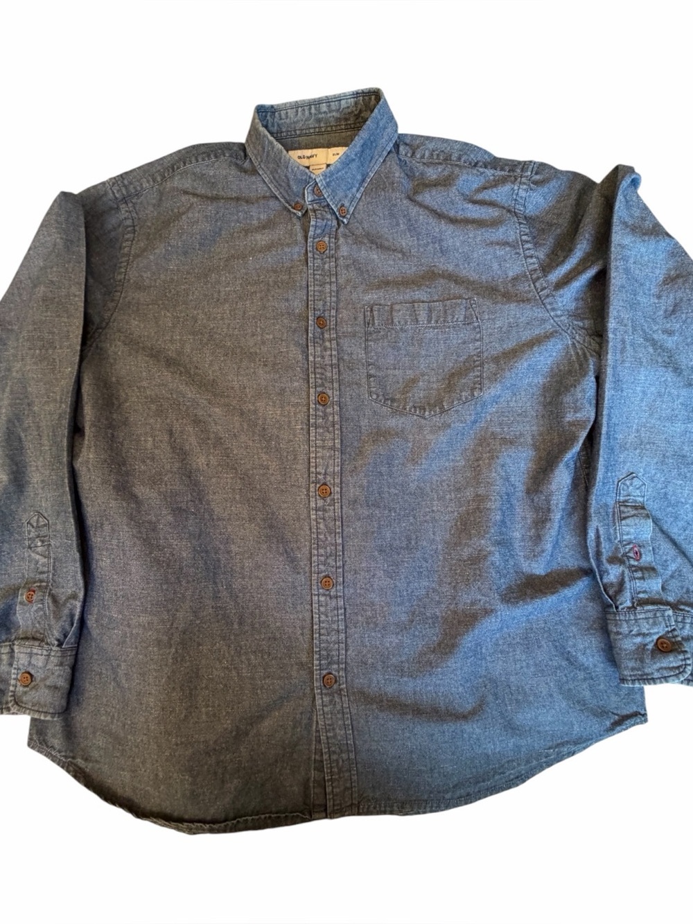 Men’s Old Navy denim slim fit long-sleeve button-up shirt-Size XL-Like New